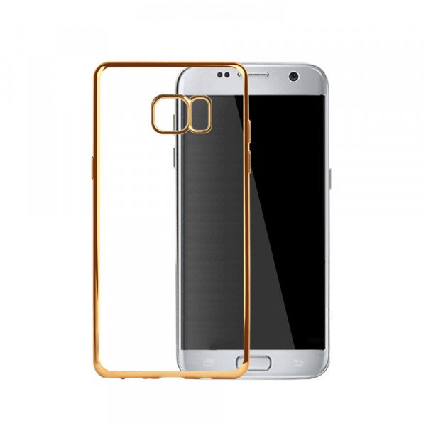 Wholesale Galaxy Note FE / Note Fan Edition / Note 7 Crystal Clear Electroplate Hybrid Soft Case (Champagne Gold)